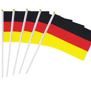 New Germany and All County Stick Mini Small Hand Held Flag for Sport Parade Party Festival Decorations