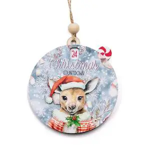 Custom Handmade 3D Wooden Fawn Christmas Countdown Ornament | Rotating Mechanical Advent | Festive Xmas Home Decor Gift 2026