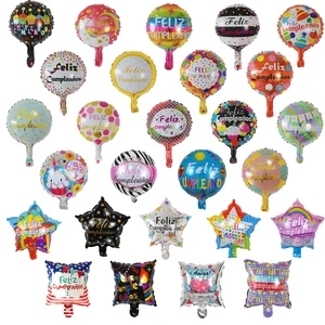 10 Inch Spanish Happy Birthday Printed Foil Balloon Eco-Friendly Festival Decor Balloon Birthday Valentine's Day Mother's Party