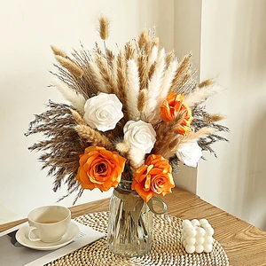 Wholesale Customized Artificial Dried Flowers Bouquets and Vases for Christmas and Valentine's Day Bridal Bouquet Decorations