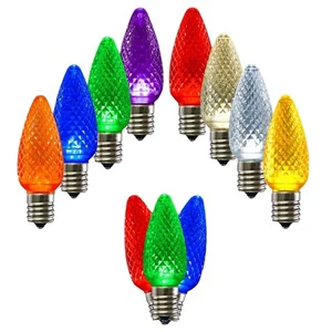 LED C9 Replacement Bulb Outdoor Christmas Decoration IP68 110V White RGB Warm White Pink Green Red Blue Purple String Style