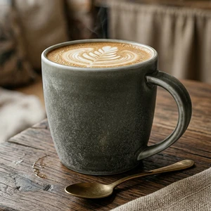 Factory Wholesale Matte Ceramic Coffee Mug Vintage Stoneware Tea Cup Retro Large Capacity Porcelain Mug For Restaurant Cafe