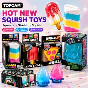TOFOAM Giant Squishy NEW ADULT CRAFT Style Glitter Slow Rising Stress Relief Jellyfish Toy Squishy Toys