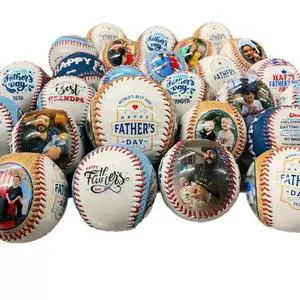 Custom Digital Photo Printed Rubber Baseball, Personalized DIY Custom Logo Image Baseball, Unique Souvenir Father's Day Gift