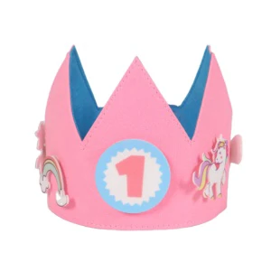 Boy and Girl Birthday Hat Simple Felt Crown Photo Props for Children's Parties Decorations for Birthday Celebrations