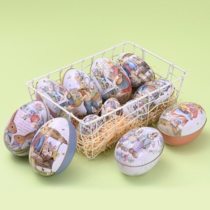 Wholesale Easter Egg Fabric DIY Decoration Family Egg Ornaments Easter Colorful Rabbit Iron Eggs Child Toys