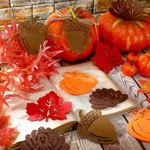 24 Pcs Thanksgiving Felt Ornaments Fall Hanging Tree Decoration Hanging Felt Decoration Pendant for Halloween Thanksgiving