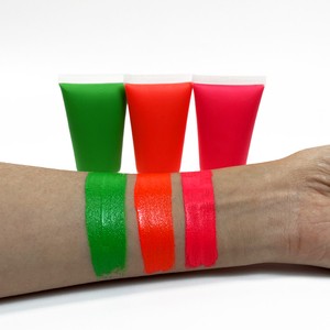 UV Glow In The Dark Waterproof Water-Based Temporary Face & Body Paint Kit For Children-Festival Stencils Included