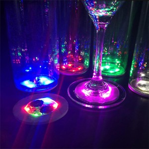 Nightclubs Parties LED Light Glass Cups EVA Stickers Bottle Pads Beer Drink Wedding Coasters Romantic Style Customizable