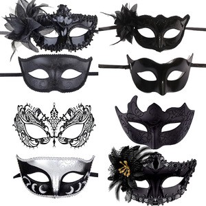 2026 High Quality Halloween Masquerade Mask Set Glitter Sequin Mardi Gras Costume Mask for Halloween Carnival Wedding Party