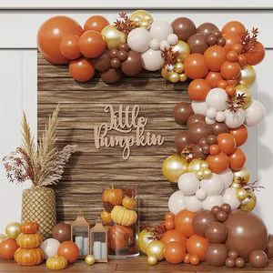 Balloon Garland Arch Kit 152PCS Orange Coffee Brown Balloons for Fall Thanksgiving Autumn Harvest Birthday Party Decorations