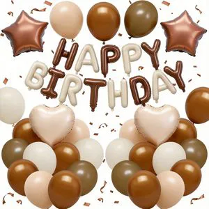 Navy Blue Black White Birthday Party Decorations for Adults, Banner Silver Confetti Balloons Set for Birthday Party Supplies