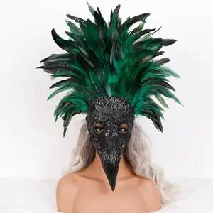 Feather Masquerade Mask Soft Adjustable Elastic Bride/Wedding Costume Props Adult Unisex Cosplay Halloween Customized Color