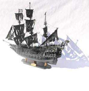 Luxury Antique Model Ship Flying Dutchman Special Edition Black Pearl Painted Handcrafted Wood Material Custom Logo Sports Art