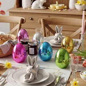 Glass Easter Eggs Retro Color Easter Party Decor Collectible Centerpiece Gift for Home Desk