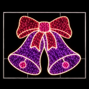 Obbo CE 2D Christmas Bell Light IP65 Waterproof LED Motif Outdoor Holiday Street Decoration Custom Wholesale