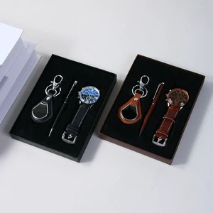 Father's Day Gift for Dad Men's 3-in-One Gift Set - Watch, Pen & Keychain Kit for Business & Gifting
