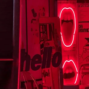 Bright Neon Lips Sign Eye Catching LED Bar Party Perfect Gift Idea Plug And Usb Power Supply Easy Installation