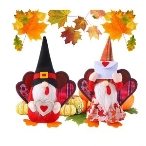 New Thanksgiving Turkey Modeling Ornaments Faceless Doll Autumn Harvest & Qixi Festival Decoration