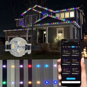 NEW Products DC12V LED Pixel Lights Christmas House Eaves Track Light RGBW Outdoor Holiday Permanent Point Light