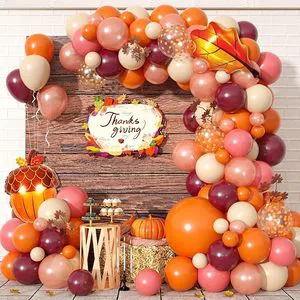 Bestseller Birthday Party Decorations Balloons Garland Kit with Leaves Thanksgiving Autumn Baby Shower Party Decor Supplies