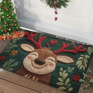 Christmas Door Mat Red Santa Claus Outdoor And Indoor Gingerbread Man Carpet 2026 New Year Merry Christmas Home Decor Foot Mat