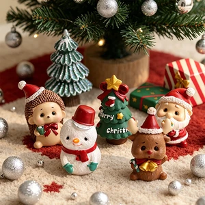 Wholesale Mini Christmas Gifts Animal Christmas Decorations for House and Office Table Ornaments Dog and Cat Christmas Decors