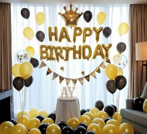 Hot Selling Gold Adult Birthday Party Latex Balloons Sets Eco-friendly Indoor Use Decorations