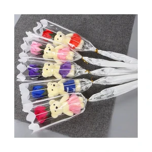 Mini Cute Rose Teddy Bear Bouquet Cartoon Plush Toy Bouquet Flower Bouquet For Valentine's Day/mother's Day