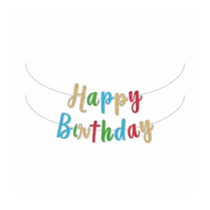 Multi Color Glitter Happy Birthday Banner Colorful Hanging Party Decoration for Kids & Adults for Best Wholesale Price