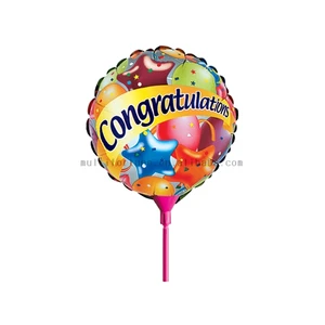 10 Inch Single Customized Color Foil Balloon with Congratulation Design for Children's Happy Birthday Party Decoration