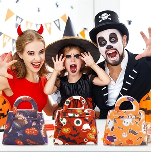 Halloween Candy Festival Party Decoration Items Sugar-hunting Ghost Pumpkin Non-woven Fabric Handbag