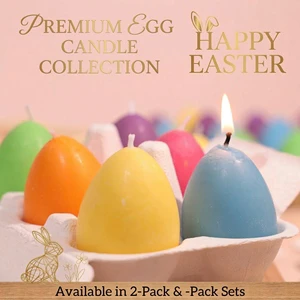 Premium Easter Egg Candles Set Colorful Aesthetic Room Decor Custom Packaging Wholesale Holiday Party Favor Gifts
