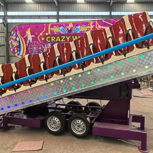 10 Seats Carnival Mechanical Funfair Trailer Amusement Park Equipment Crazy Wave Ride