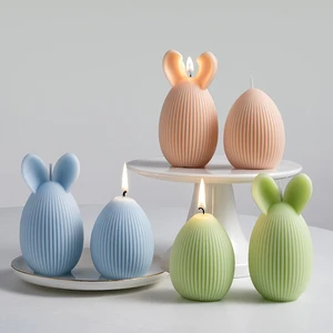 Easter Bunny Egg Shaped 100% Natural Soy Handmade Scented Candle Decorative Gift for Holiday Parties & Home Decor