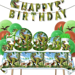 Dinosaur Birthday Party DecorationsBaby Shower Party Supplies Disposable Tableware Set Dinosaure Party Kit Paper Plate-173