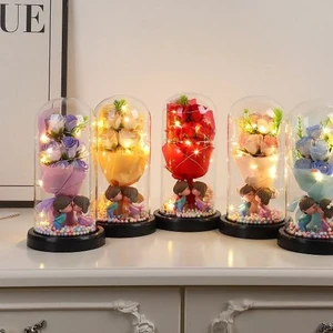 Valentine's Day Gift Glass Cover Practical Bouquet Soap Peanut Day Gift Valentine's Day