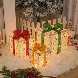 New Christmas Lights Christmas Gift Box Set Christmas Product Birthday Party Decoration Props Decorative Items