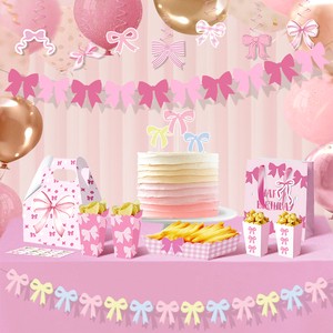 Xieli Kids Birthday Party Decoration Set Bow Theme Party Decoration Kit