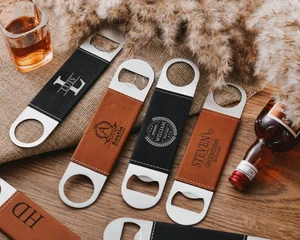 USA Free Shipping Engraved Beer Opener Best Man Gifts High Quality Leather Wine Opener Personalized Leather Bottle Opener