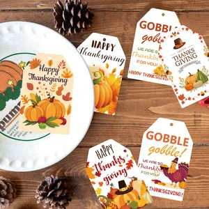 Modern Retro Turkey Hanger Pendant Thanksgiving Decoration Props with Gift Card Label for Parties