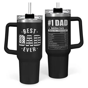 Father's Day Gifts for Dad From Daughter Son Insulated 40 oz Tumbler with Straw and Handle Fathers Day Birthday Gifts for Men