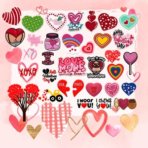 Popular Valentine's Day Collection Shoe Charms Kawaii Sweet Sweety Love Kiss Heart Series Shoe Decorations
