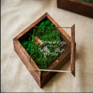 Handcrafted Wooden Box with Glass Cover for Display or Storage