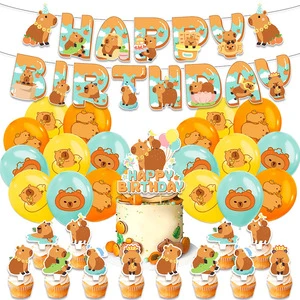 Kids Birthday Party Decoration Capybara Birthday Party Supplies Capybara Balloons Happy Birthday Banner Cake Topper New Designs