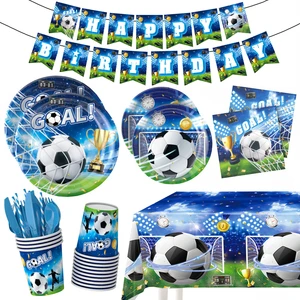 Soccer Themed Party Supplies Sports Pack Children's Birthday Party Supply Set for Boy Birthday Party