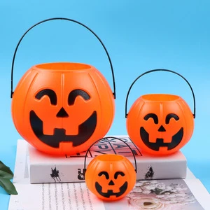 Zhejiang Wholesale Halloween Children's Products at Low Price Factory Black Orange White Pumpkin Candy Buckets Halloween Basket