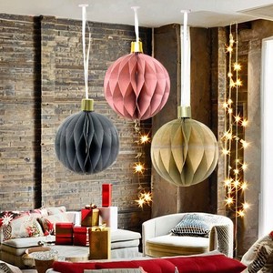 Colorful Paper Ball Honeycomb Item Lights New Year Halloween Christmas Easter Graduation Party Decorations