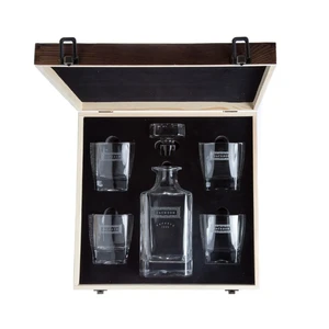 USA Warehouse Engraved Bourbon Decanter Set With Bourbon Glasses - Glass And Decanter, Retirement Gift, Graduation Gift