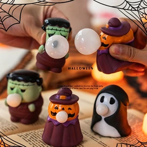 Kids Halloween Party Favors Vampire Pumpkin Ghost Halloween Squeeze Spit Bubble Toys Halloween Slow Rising Squishies Toys